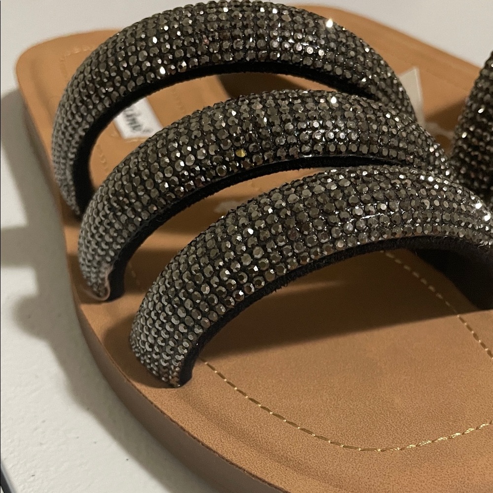 Forever Link Brown Sandal with Black Sparkle Straps - Picture 3 of 4